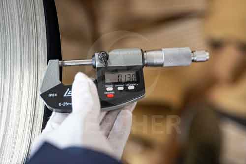 Inconel 686 strip thickness inspection